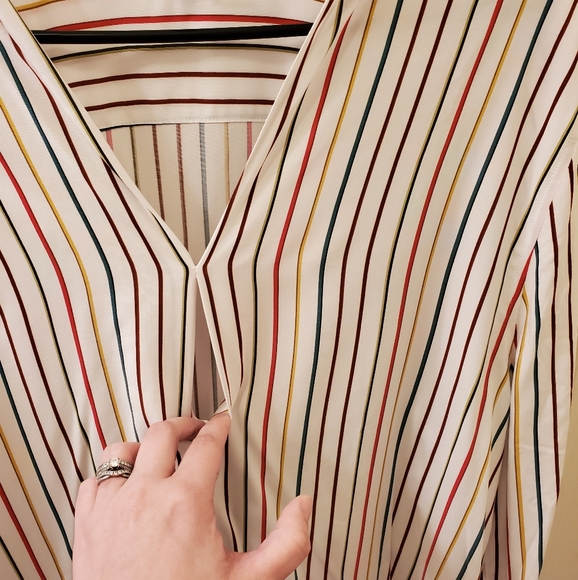 White multicolored striped shirt - Picture 3 of 3